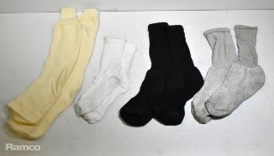 Various mixed socks - various sizes - paired & unpaired - tri-wall box