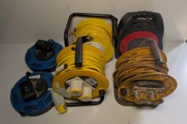 3x 25m cable reels with 2x 16A sockets, 2x 15m cable reels with 2x 10A sockets and 1x 20m case reel