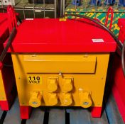 TMC ST-3-10K Type 025 transformer - 4x 16A sockets and 2x 32A sockets - input 400V - output 110V NE