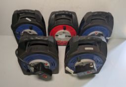 5x 20m case reel extension cables with 4x 13A sockets per reel