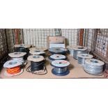 Mixed electrical cables - CAT6 1Gbps 250Mhz, single core, 2 core, 3 core - 15 reels