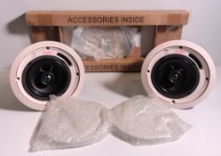Extron SI 26CT pair of white ceiling speakers with back cans