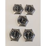 5x CWC G10 0552/6645 Royal Navy issue quartz wristwatches - full details in the description
