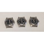 3x CWC G10 0552/6645 Royal Navy issue quartz wristwatches - 1990 - see desc.