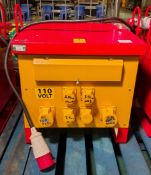 TMC ST-3-10K Type 025 transformer - 4x 16A sockets and 2x 32A sockets - input 400V - output 110V NE