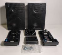 Extron SM 26T pair of black speakers with docking mount plate
