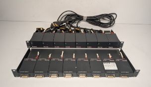 8x Extron EDID 101D Emulator with EDID Minder for DVI and 8x Extron DFX 100 Tx DVI extenders