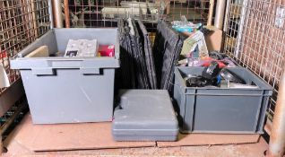 Assorted industrial consumables - safety glasses, torches, straps and more - see description