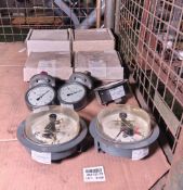 Various Stewarts dial pressure gauges - see desc.