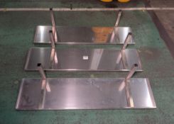 3x stainless steel shelves - W 1200 x D 300 x H 320mm - MEASUREMENTS ARE PER 1x SHELF