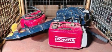 Honda BF75 outboard motor with 2x metal fuel cans - Serial No: 1009840