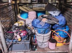 Wires, ropes and hoses of various sizes and lengths