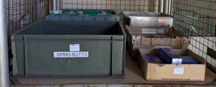 Mixed 16A couplers - IP44, Tag gun tags in tote box, Halogen lamp filaments & more - see desc.