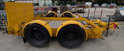 SEB International DB160 yellow flatbed trailer - UW 1500kg - full details in description