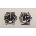 2x CWC G10 0552/6645 Royal Navy issue quartz wristwatches - 1990 - see desc.