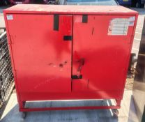 Red chemical container - W 1200 x D 520 x H 1250mm