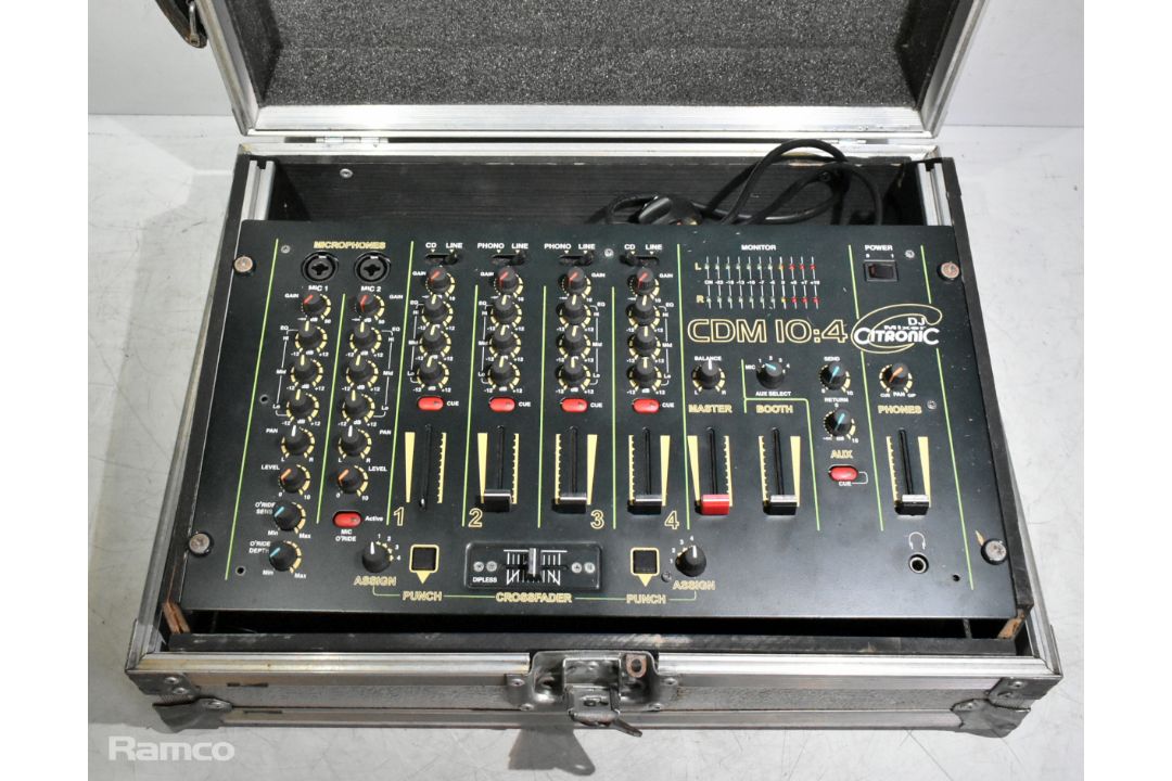Citronic CDM 10:4 DJ mixer silver flight case - case dimensions: L 550mm x W 420mm x H 190mm - Image 2 of 7