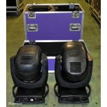2x Clay Paky Mythos 2 C61391 - moving head beam light, 115/213V, with wheeled Blue flight case