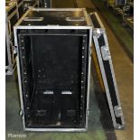 5 Star 19U Shockmount flight case on wheels ( Lift off front and back ) - Empty