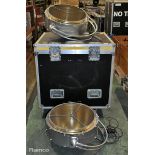 2x Robe Patt 2013 Eye Candy 750W effect lights including spare lamps in flight case