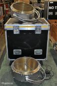 2x Robe Patt 2013 Eye Candy 750W effect lights including spare lamps in flight case