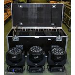 Clay Paky 3x Aleda B-EYE K10 C61419 moving LED wash light with wheeled flight case