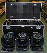 Clay Paky 3x Aleda B-EYE K10 C61419 moving LED wash light with wheeled flight case