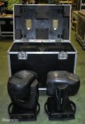 2x Clay Paky Mythos 2 C61391 - moving head beam light, 115/213V, with wheeled flight case