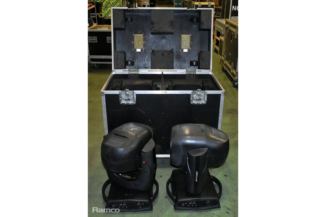 2x Clay Paky Mythos 2 C61391 - moving head beam light, 115/213V, with wheeled flight case - Image 1 of 13
