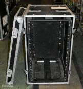 5 Star 19U Shockmount flight case on wheels ( Lift off front and back ) - W 1000 x D 580 x H 800mm