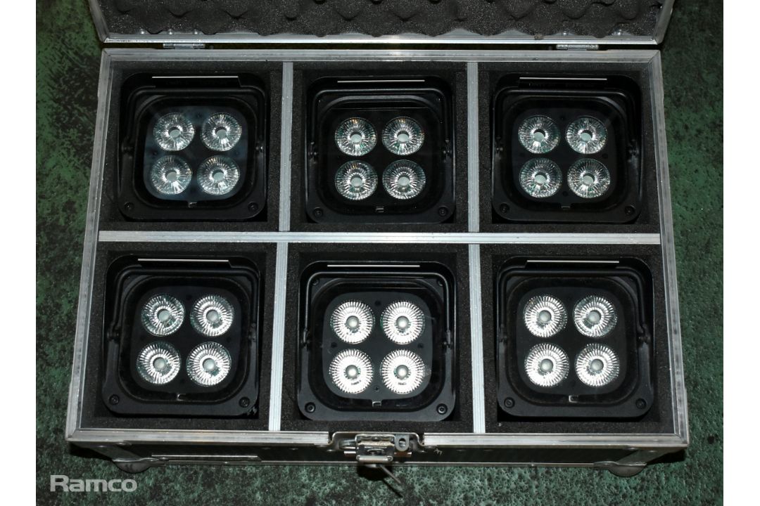 6x Chauvet DJ FreedomPar Quad-4IP battery uplighters in flight case - Image 2 of 13