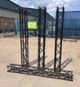 Staging Equipment - Black square truss sections - 8x 2000x170x170mm, 6x 1800x170x170mm
