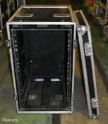 5 Star 19U Shockmount flight case on wheels ( Lift off front and back ) - Empty