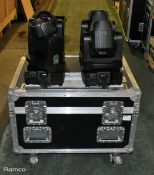 4x SMG G1 beam light in charging wheeled flight case - see description