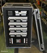 1x 72 Way hot rack, Powerlock Input with through, 13x Socapex,1x 32A TPNE, 6x 16A Outputs in case
