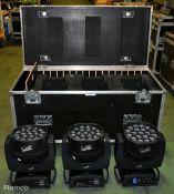Clay Paky 3x Aleda B-EYE K10 C61419 moving LED wash light with wheeled flight case