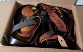 23x Various leather ceremonial cross belts - may be incomplete