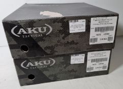 2x pairs of AKU Tactical men's high liability combat brown boots - size 15M