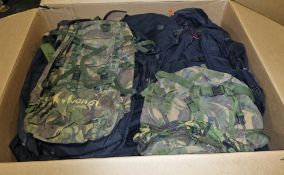 Mixed bags - rucksacks, holdalls - may require repair or be as spares - 134 kg - see pictures