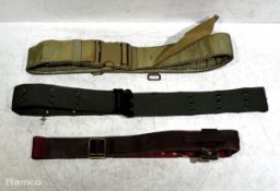 45x British Forces belts - various types and sizes
