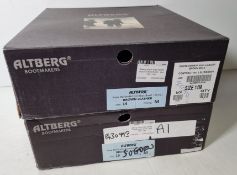 2x pairs of Altberg men's high liability combat brown boots - see description for details