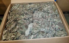 Various types of ex-military camo clothing - may include accessories - 204 kg – may require repair