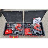 2x Milwaukee M12 CH hammer drill, c/w charger and battery with carry case
