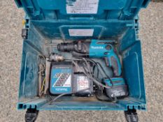 Makita BHR162 14.4V hammer drill c/w charger and 2X battery in carry case