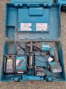 Makita DHR164 14.4V hammer drill c/w charger and 2x battery in carry case