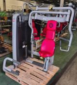 TechnoGym chest press exercise machine - weight stack: between 2.5kg and 100kg