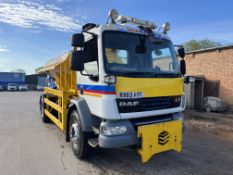 DAF FA LF55 gritting lorry - registration RX63 AOT - current mileage 80753km - currently SORN