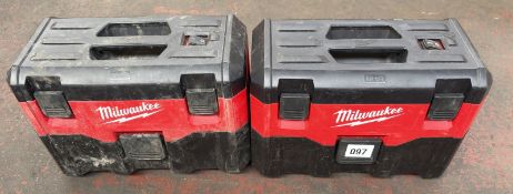 2X Milwaukee M18 VC-2 18v vacuum