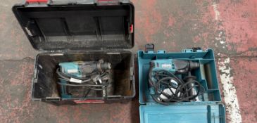 2x Makita HR1830 240v hammer drill in carry case