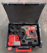 Milwaukee M12 CH 12v hammer drill c/w charger & battery in carry case